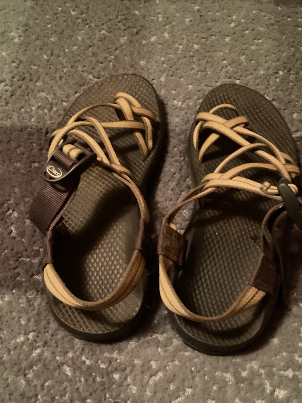 Chaco Women's Strappy Outdoor Sandals in Dark Brown and Tan